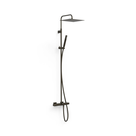 Ensemble de robinet thermostatique mural à 3 voies pour baignoire et douche Noir bronze - TRES 19031205KMB 