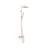 Ensemble de robinet thermostatique mural à 3 voies pour baignoire et douche Or Rose Mat 24K - TRES 19031205OPM 