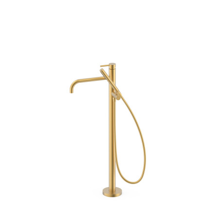 Mitigeur sur pied pour baignoire et douche1 colonne verticale Or Mat 24K - TRES 26247005OM 
