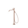 Mitigeur sur pied pour baignoire et douche1 colonne verticale Or Rose Mat 24K - TRES 26247005OPM 