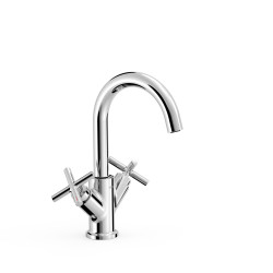 Mélangeur pour lavaboAvec volants. Flexibles d’alimentation G3/8. Chrome - TRES 28310301 