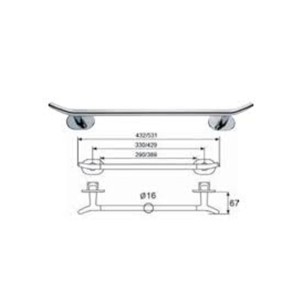 Porte-serviettes barre 2 points 53 cm - CHROMÉ - pour Cala ACOVA - 471028