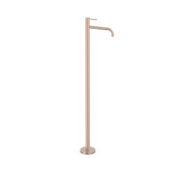 Mitigeur sur pied pour lavabo1 colonne verticale d’alimentation Or Rose Mat 24K - TRES 26285305OPM 