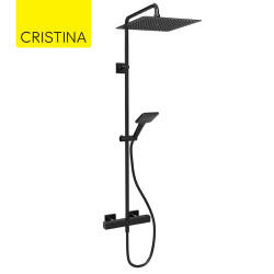 Colonne de douche thermostatique Chromé Noir Brossé Tabula - CRISTINA ONDYNA QD44875