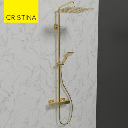 Colonne de douche thermostatique Or Brossé Tabula - CRISTINA ONDYNA QD44896P