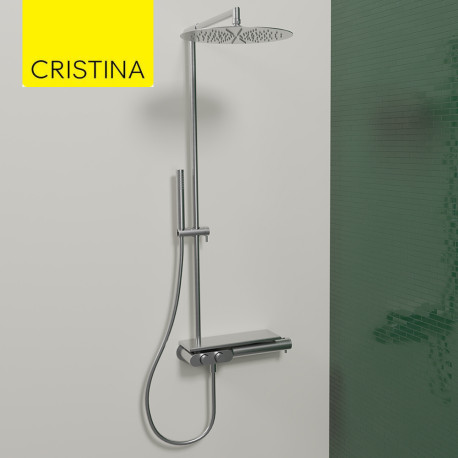 Colonne de douche thermostatique Métal Brossé Thermo Up - CRISTINA ONDYNA XT48877