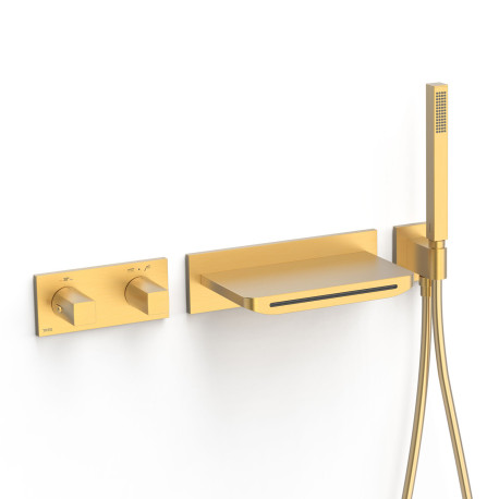 Ensemble de douche adaptable à tout type de robinet Or Rose Mat 24K - TRES  19063502OPM - Vita Habitat