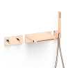 Kit robinet thermostatique encastré à 2 voies B-system pour douche Or Rose 24K - TRES 30725207OP