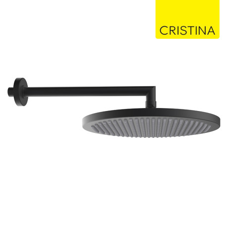 Pomme de douche avec bras Ø 280 mm Noir Mat Apice - CRISTINA ONDYNA PD04313