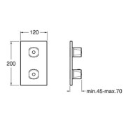 Façade douche thermostatique encastrée 2 sorties Chromé Fractal - CRISTINA ONDYNA FT75251