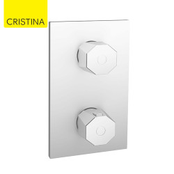 Façade douche thermostatique encastrée 2 sorties Chromé Fractal - CRISTINA ONDYNA FT75251