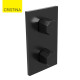 Façade douche thermostatique encastrée 2 sorties Chromé Noir Brossé Fractal - CRISTINA ONDYNA FT75275
