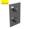 Façade douche thermostatique encastrée 2 sorties Métal Brossé Fractal - CRISTINA ONDYNA FT75277