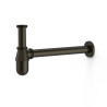 Siphon télescopique type bouteille avec bouchon de visite pour lavabo Noir bronze - TRES 03463430KMB