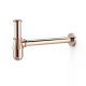 Siphon télescopique type bouteille avec bouchon de visite pour lavabo Or Rose 24K - TRES 03463430OP
