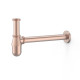 Siphon télescopique type bouteille avec bouchon de visite pour lavabo Or Rose Mat 24K - TRES 03463430OPM