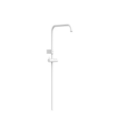 Barre de douche adaptable au robinet thermostatique mural Blanc mat - TRES 03463502BM 