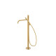 Mitigeur sur pied pour baignoire et douche1 colonne verticale Or Mat 24K - TRES 26247006OM