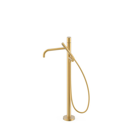 Mitigeur sur pied pour baignoire et douche1 colonne verticale Or Mat 24K - TRES 26247006OM 