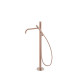 Mitigeur sur pied pour baignoire et douche1 colonne verticale Or Rose Mat 24K - TRES 26247006OPM