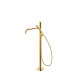 Mitigeur sur pied pour baignoire et douche1 colonne verticale Or 24K - TRES 26247006OR