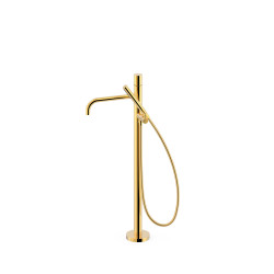 Mitigeur sur pied pour baignoire et douche1 colonne verticale Or 24K - TRES 26247006OR 