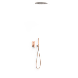 Kit mitigeur encastré à 2 voies Rapid-box pour douche Or Rose Mat 24K - TRES 21128006OPM 