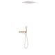 Kit robinet thermostatique encastré à 3 voies B-system pour douche Or Rose 24K - TRES 30725306OP