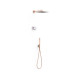 Kit robinet thermostatique électronique encastré à 2 voies Shower Technology Or Rose Mat 24K - TRES 09286563OPM
