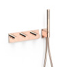 Robinet thermostatique encastré à 3 voies B-system Or Rose 24K - TRES 30735301OP