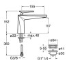 Mitigeur lavabo avec vidage Up&Down Or Brossé Fractal - CRISTINA ONDYNA FT22096P