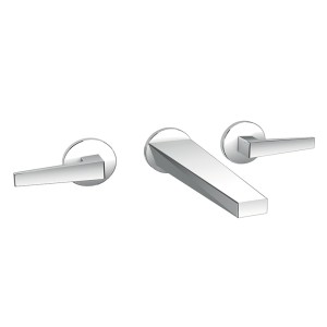 Façade mélangeur lavabo 3 trous encastré saillie 18 cm Chromé Fractal - CRISTINA ONDYNA FT24251