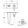 Façade mitigeur lavabo encastré saillie 18 cm Métal Brossé Fractal - CRISTINA ONDYNA FT25677