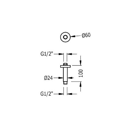 Bras de plafond Pour pommeau de douche Or Rose Mat 24K - TRES 13452102OPM