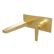 Façade mitigeur lavabo encastré saillie 20 cm Or Brossé Fractal - CRISTINA ONDYNA FT25896P