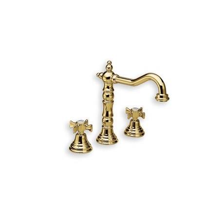 LAVABO CHAMBORD 3 TROUS BEC POTENCE DORE +Vidage - CRISTINA ONDYNA CH11252