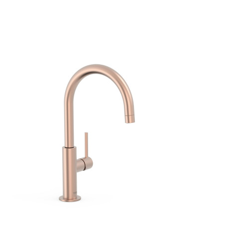 Mitigeur haut avec manette latérale pour lavabo Or Rose Mat 24K - TRES 26290402OPM 