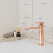 Mitigeur lavabo medium Or Rose Brossé Omega - CRISTINA ONDYNA OG22334P