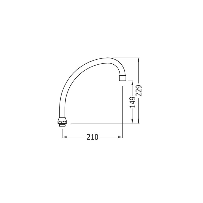 Bec tube R3/4" Chrome - TRES 9134441 