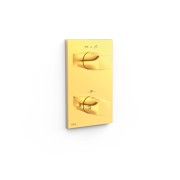 Pièce apparente pour boîtier encastré Therm-box 2 voies Or 24K - TRES 21125001OR 
