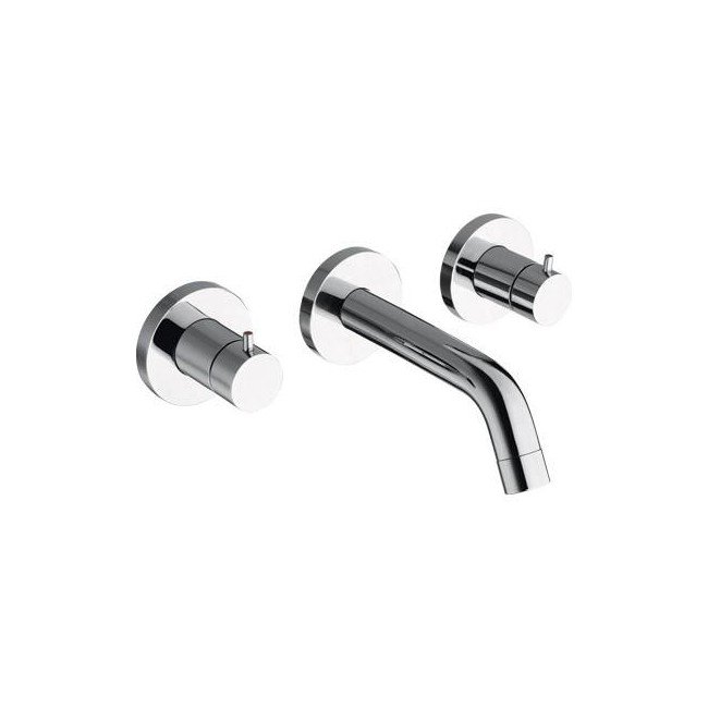 LAVABO MURAL TRIVERDE 3 TROUS ENCASTRE CHROME+ Vidage Up&Down - CRISTINA ONDYNA PI23251