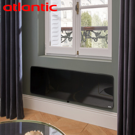 Radiateur fonte VERALI 1500W plinthe noir brillant - ATLANTIC 507664