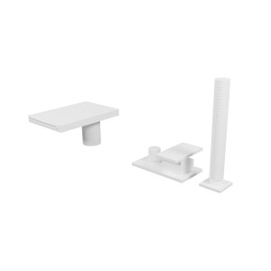 Ensemble mitigeur bain douche sur gorge Blanc Mat Tabula - CRISTINA ONDYNA TA18124