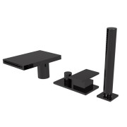 Ensemble mitigeur bain douche sur gorge Chromé Noir Tabula - CRISTINA ONDYNA TA18172