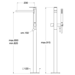 Mitigeur bain douche monocolonne Or Rose Tabula - CRISTINA ONDYNA TA18946P