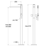 Mitigeur bain douche monocolonne Chromé Noir Brossé Tabula - CRISTINA ONDYNA TA18975