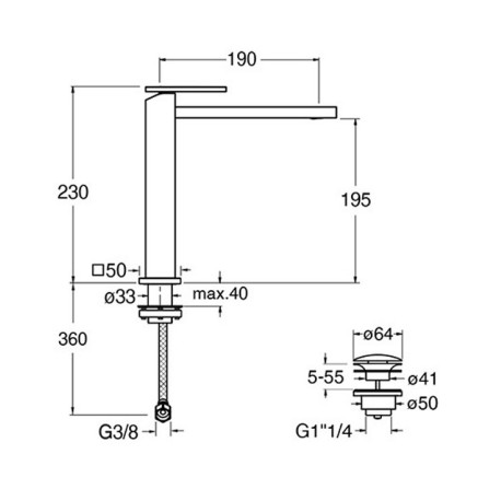 Mitigeur lavabo mi-haut Blanc Mat Tabula - CRISTINA ONDYNA TA22724