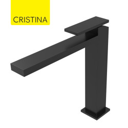 Mitigeur lavabo mi-haut Chromé Noir Brossé Tabula - CRISTINA ONDYNA TA22775