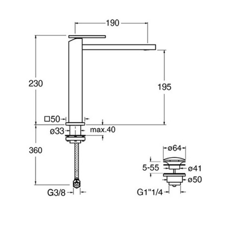 Mitigeur lavabo mi-haut Métal Brossé Tabula - CRISTINA ONDYNA TA22777