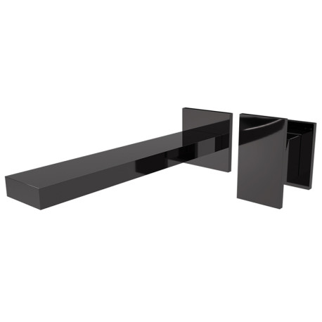 Façade mitigeur lavabo 2 trous murale encastrée Chromé Noir Tabula - CRISTINA ONDYNA TA25972